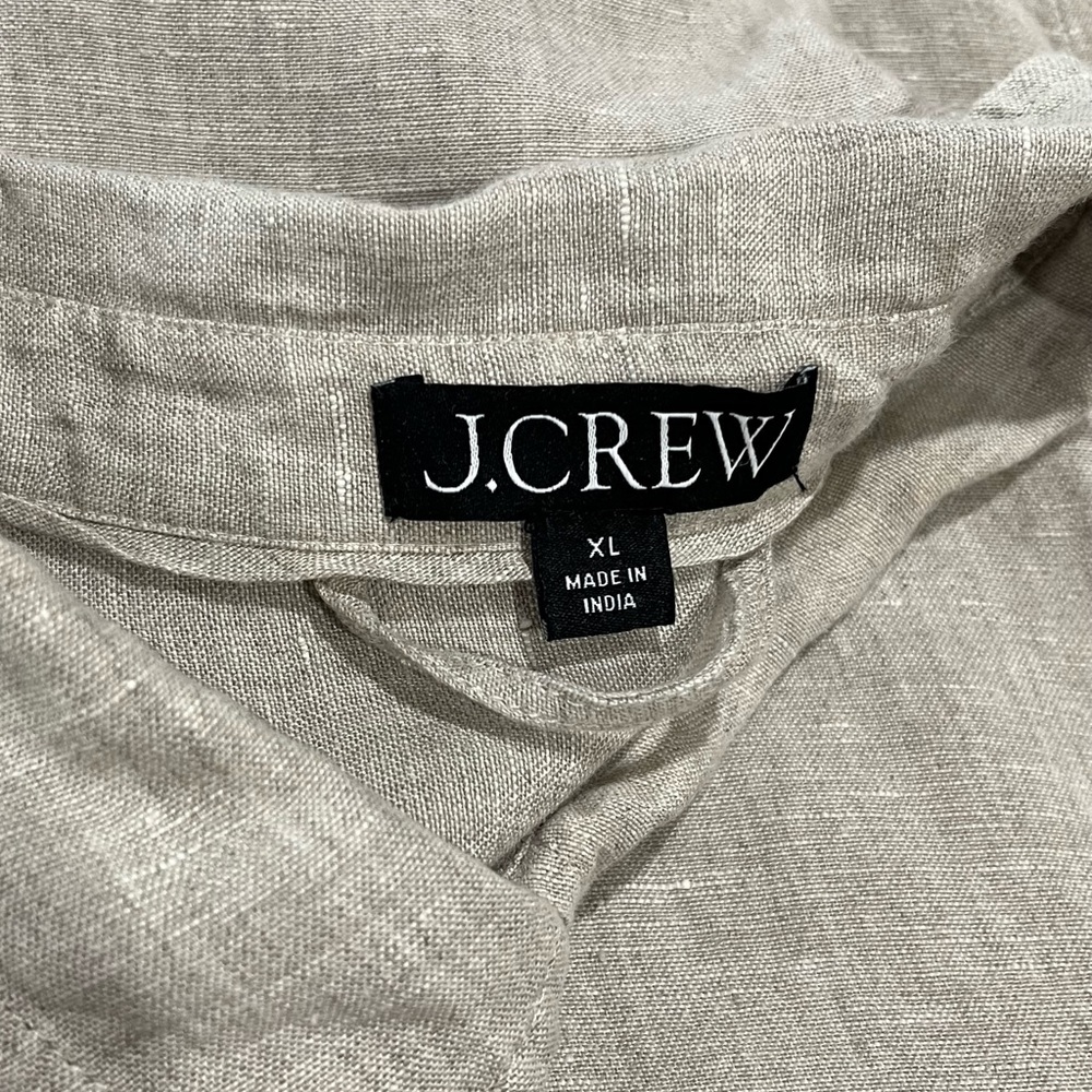 J. Crew Women's Capitaine Linen Shirtdress Beige Size XL - Picture 7 of 10